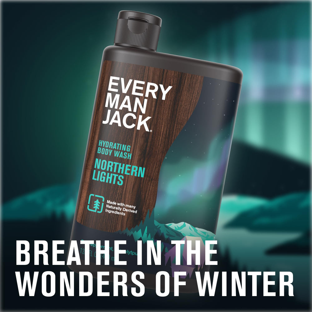 Every Man Jack Northern Lights bottle side showing ergonomic design for daily use.