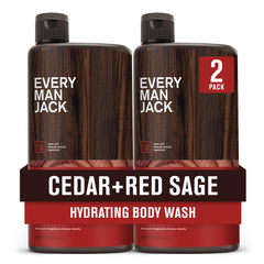 Every Man Jack Nourishing Cedar Red Sage bottle front for a fresh cleanse.