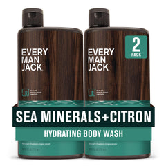 Every Man Jack Nourishing Sea Minerals + Citron bottle front offers a refreshing cleanse.