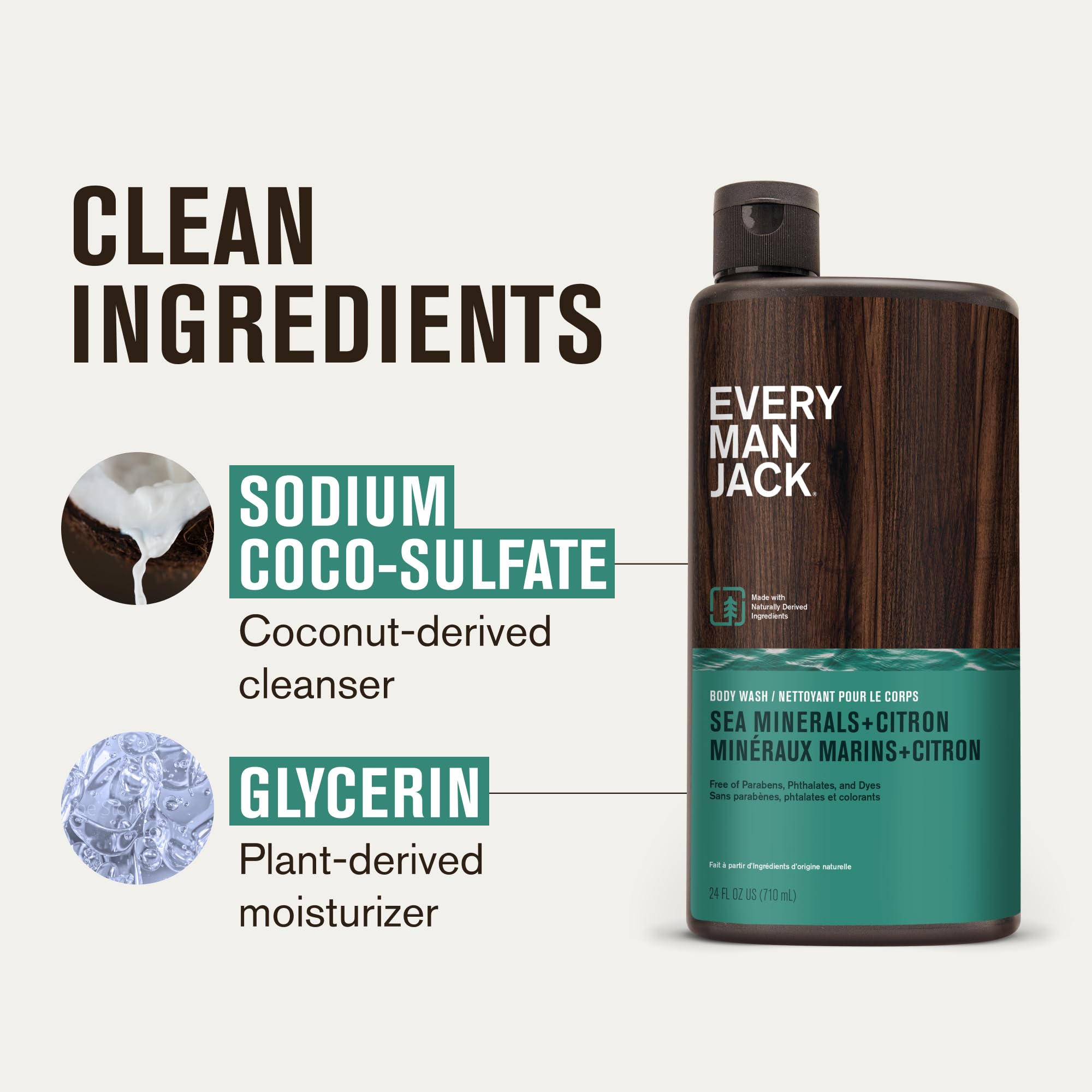 Every Man Jack label shows Mt. Tam origin and B Corp pride for trusted skincare.