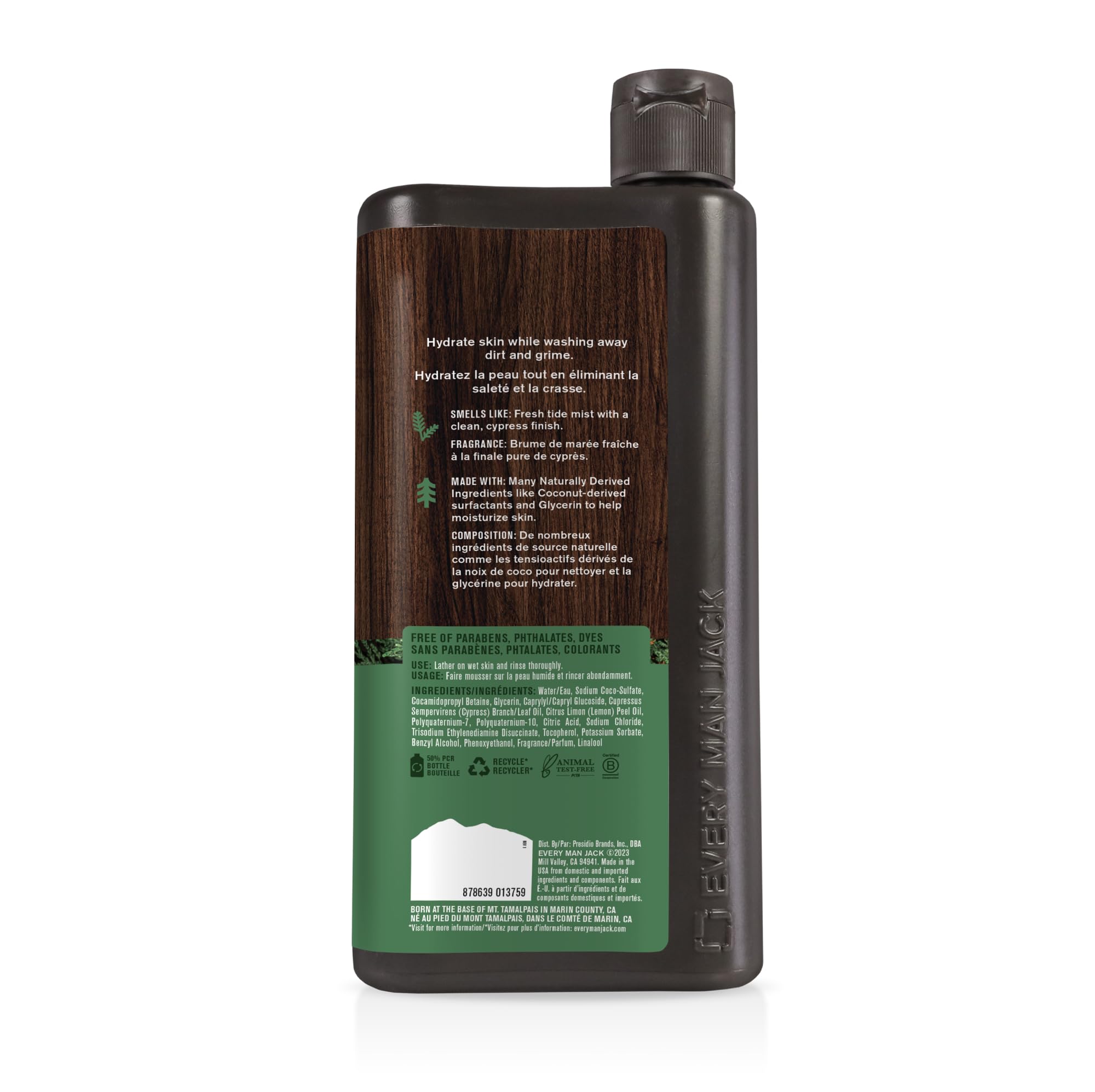 Free-from parabens, phthalates, and dyes supports a clean formula.