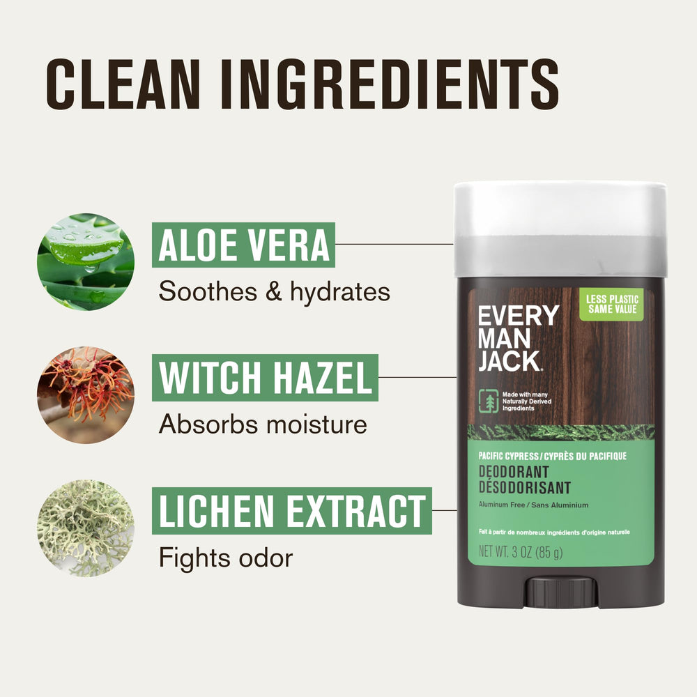 Every Man Jack Pacific Cypress ingredients cotton extract absorb moisture naturally