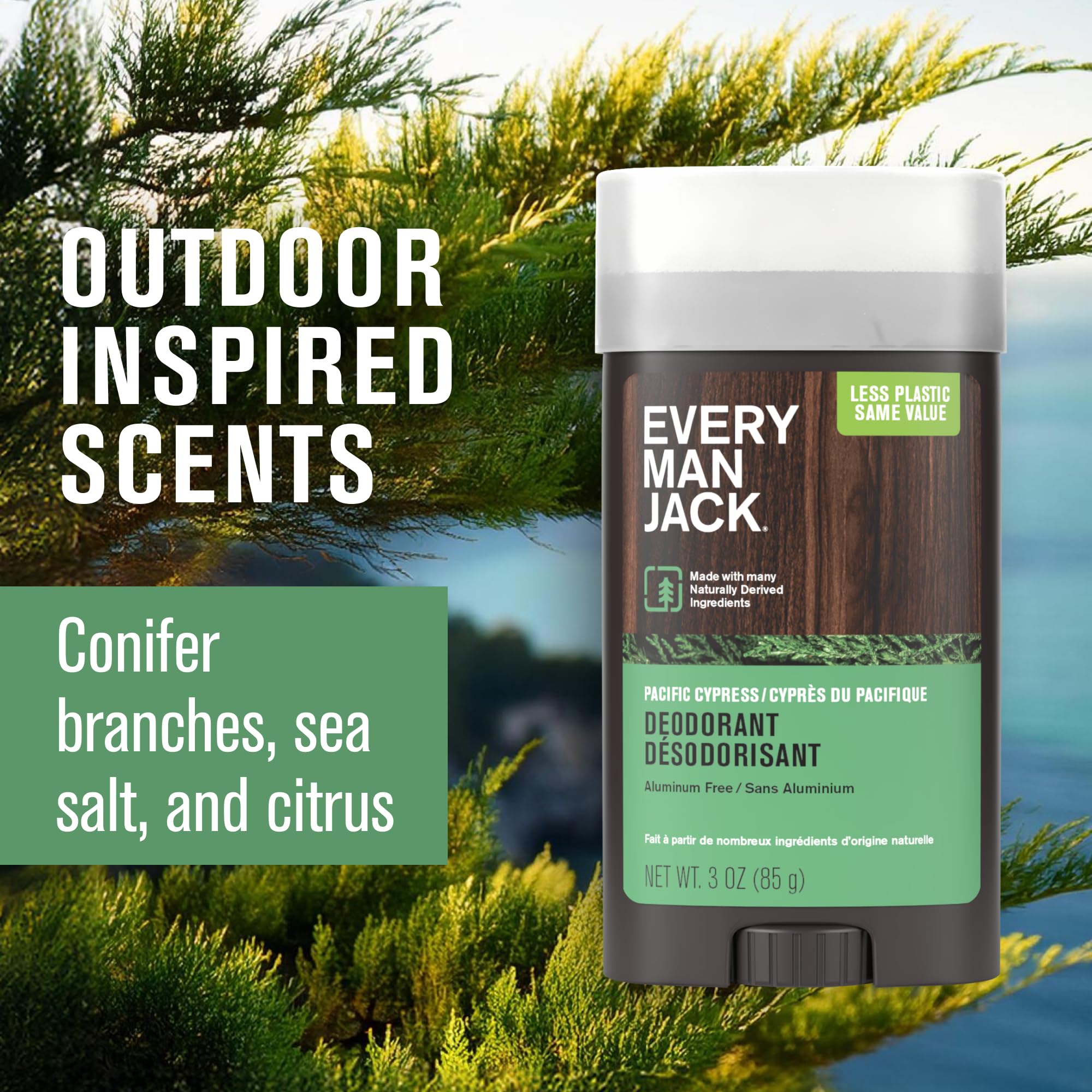 Every Man Jack Pacific Cypress two-pack offers everyday freshness at home or on the go