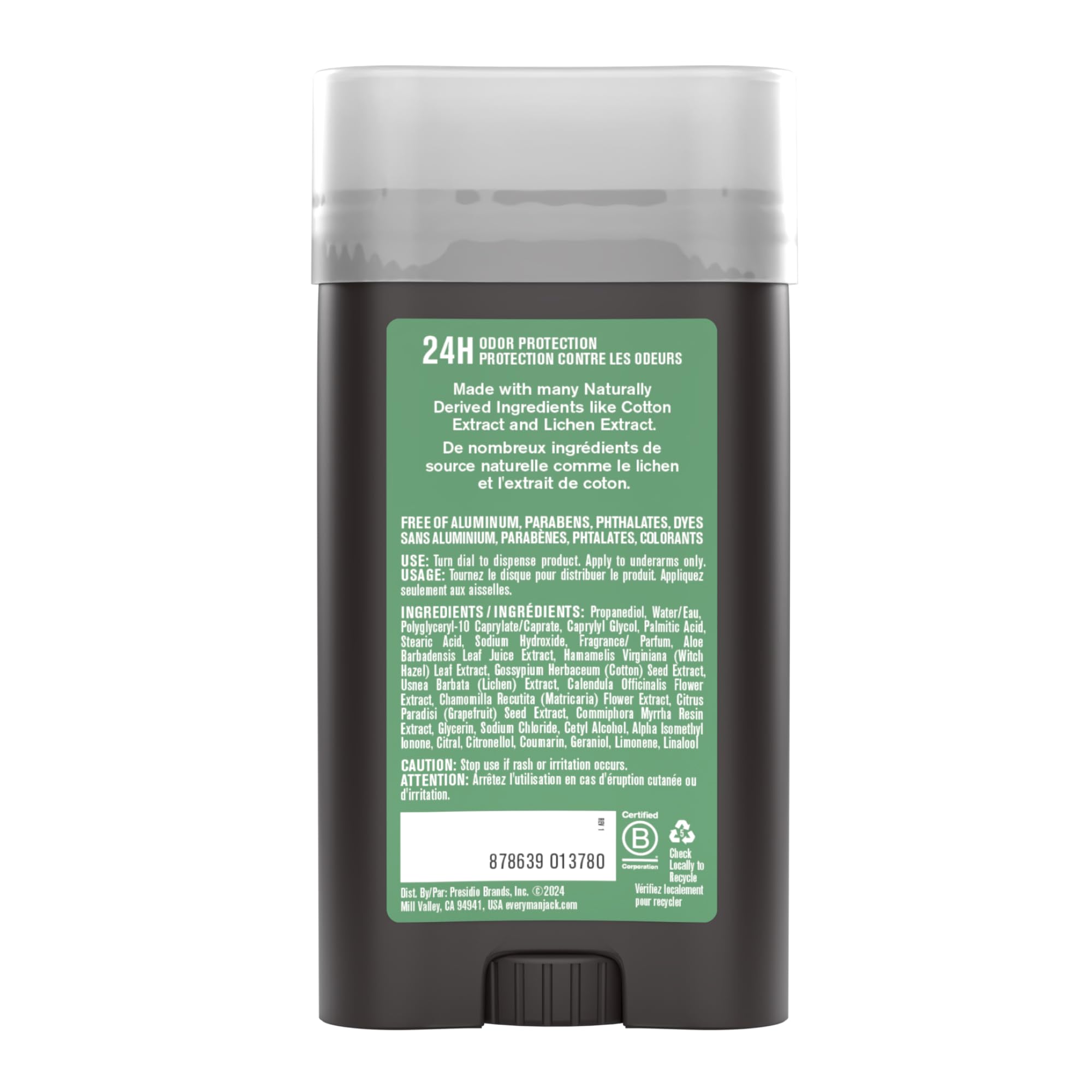 Every Man Jack Pacific Cypress deodorant proudly made in the USA