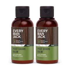 Every Man Jack post shave balm 2-pack packaging visible for home and travel