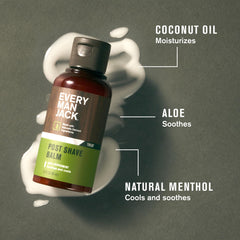 Every Man Jack post shave balm with coconut oil and aloe vera ingredients