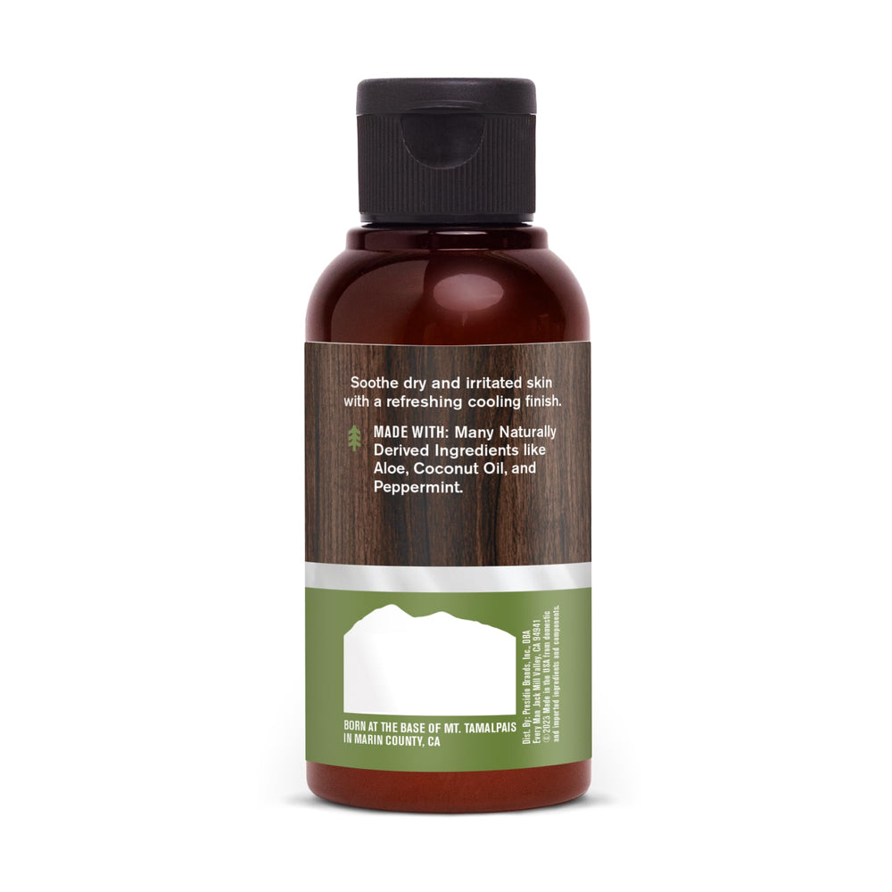 Close-up of Every Man Jack label and natural ingredients pledge
