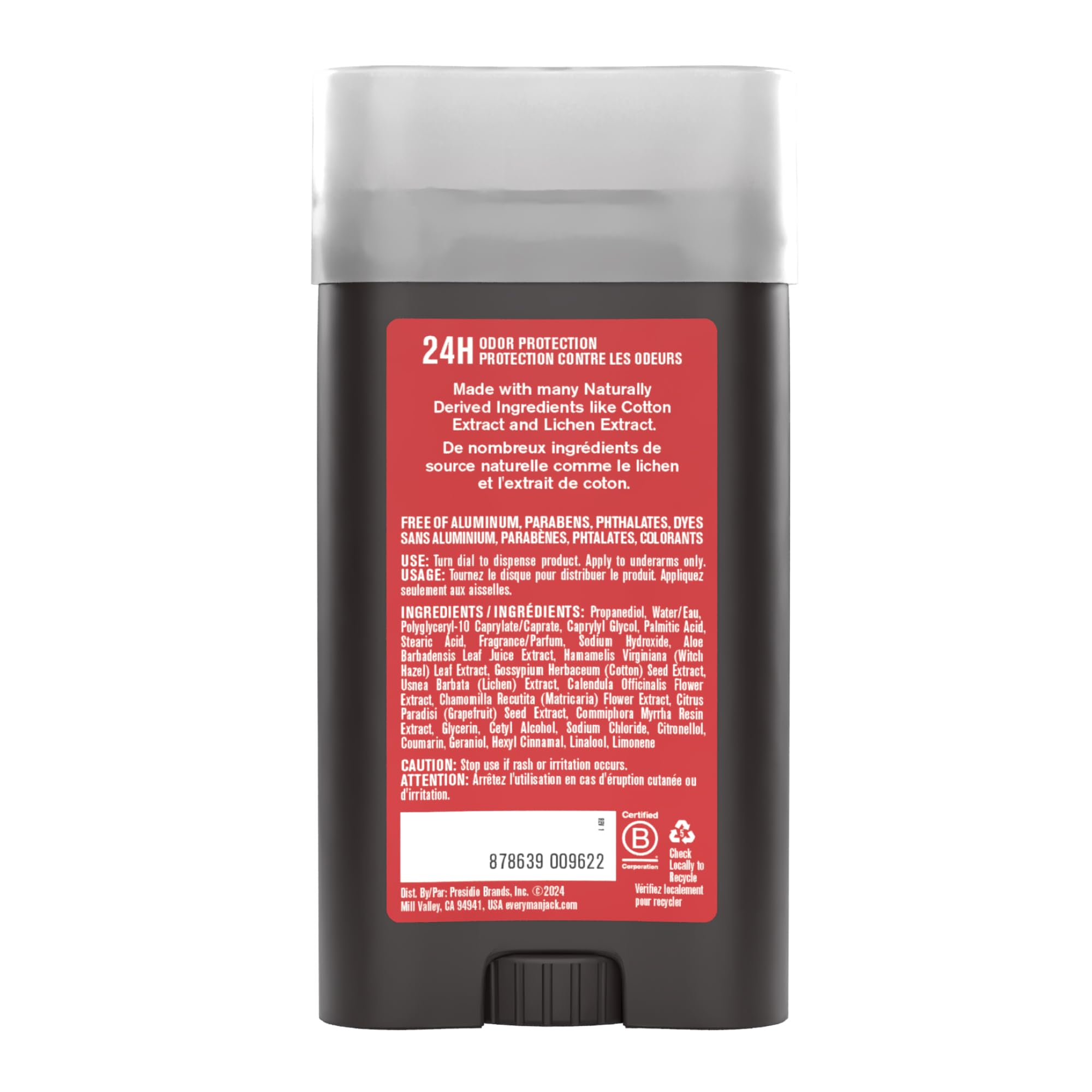 Every Man Jack propanediol conditions skin for a smooth feel.
