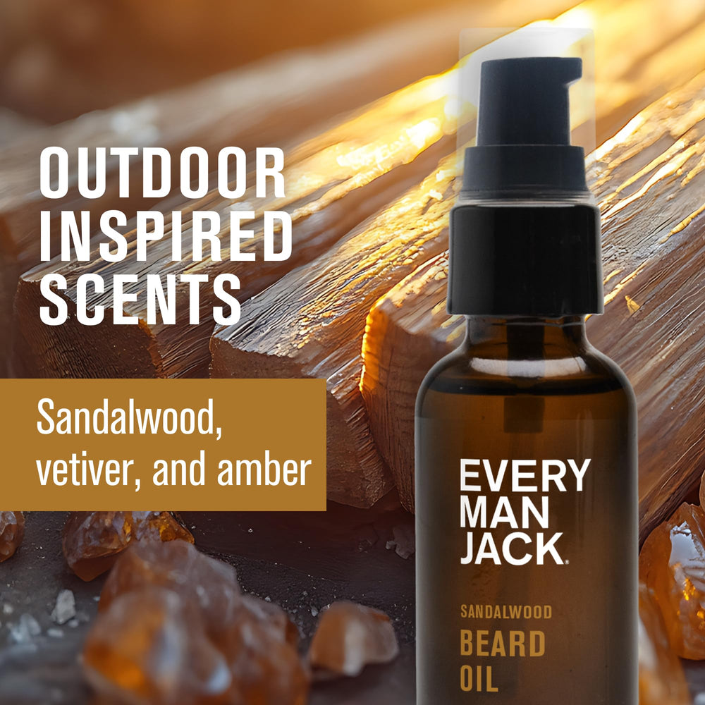 Every Man Jack sandalwood beard oil ingredients nourish the beard.