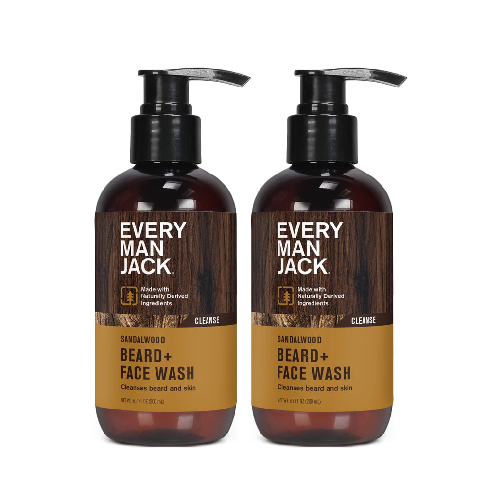 Every Man Jack sandalwood beard wash ingredients aloe coconut for natural care