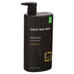 Every Man Jack Sandalwood Body Wash bottle with rich lather for everyday refreshment