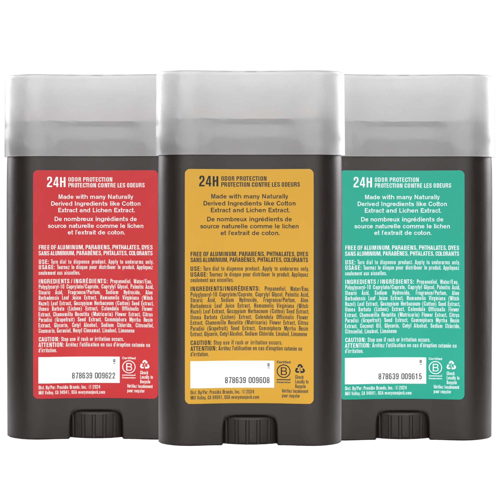 Every Man Jack three-scent set showcases Cedar Red Sage, Amber Sandalwood, Sea Mineral Citron