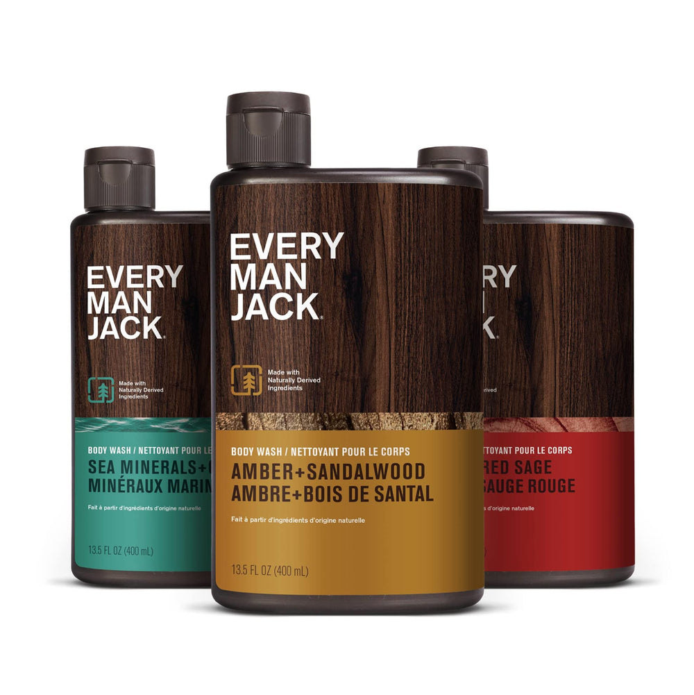 Every Man Jack shower routine set demonstrates easy daily routine
