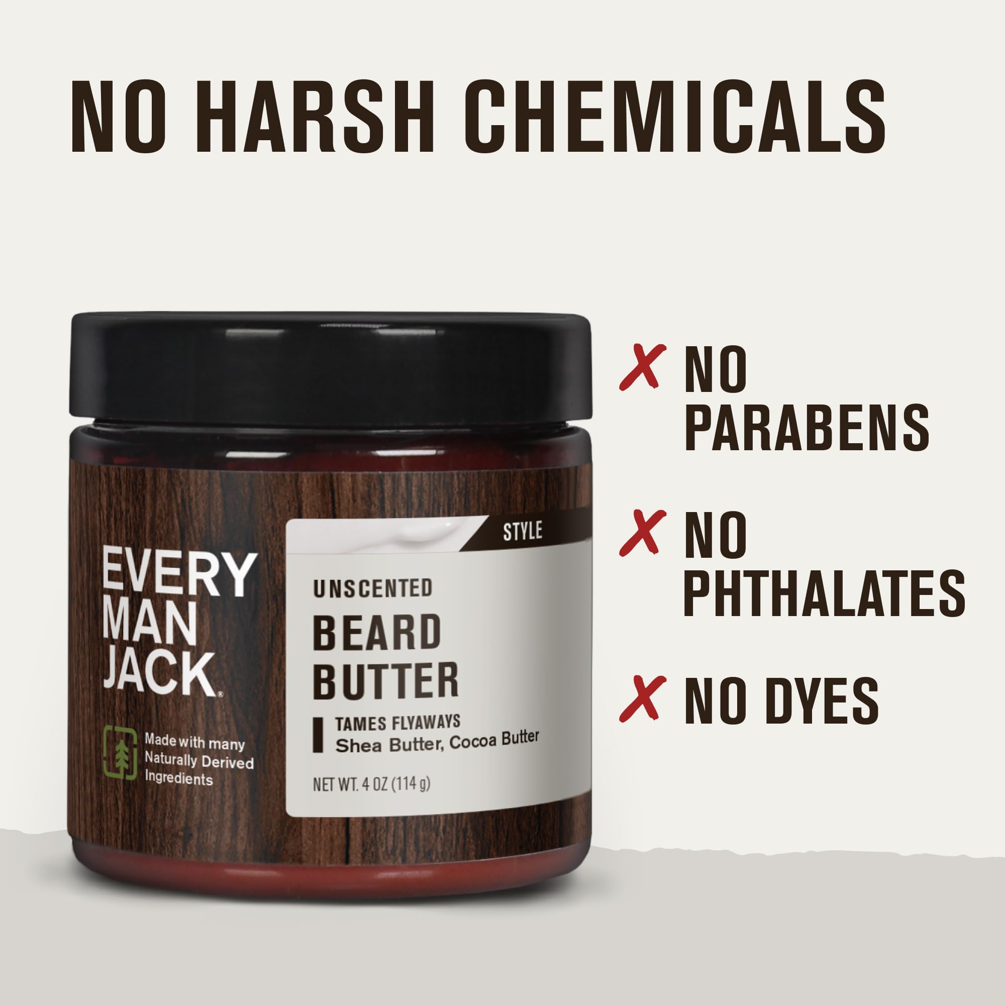 Every Man Jack unscented beard butter in use during outdoor activities