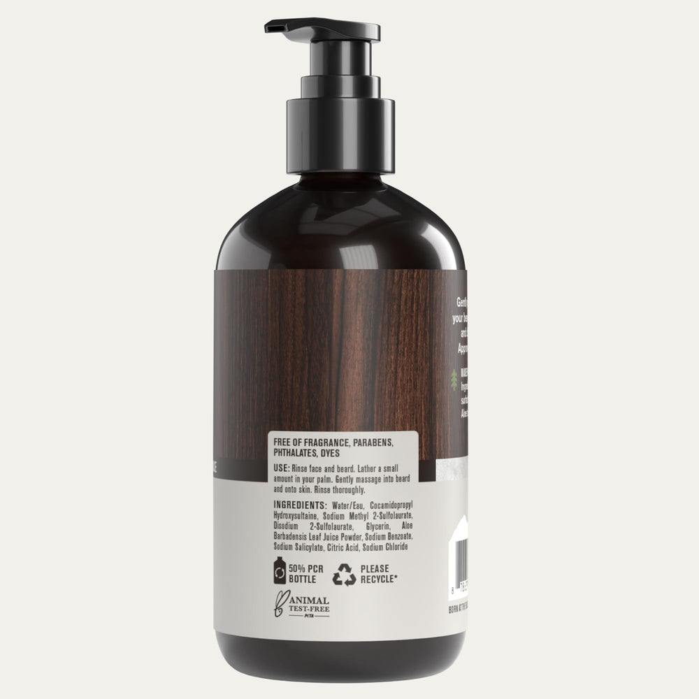 Every Man Jack Unscented Beard + Face Wash daily-use bottle for routine care