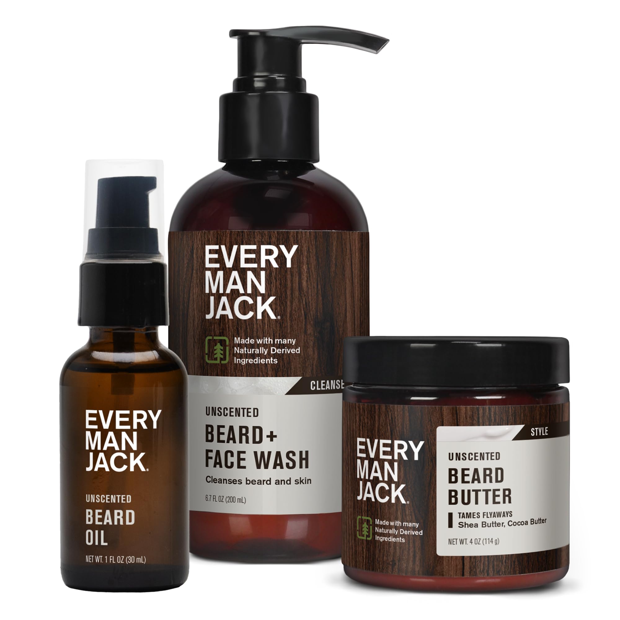 Every Man Jack unscented beard wash bottle for sensitive skin