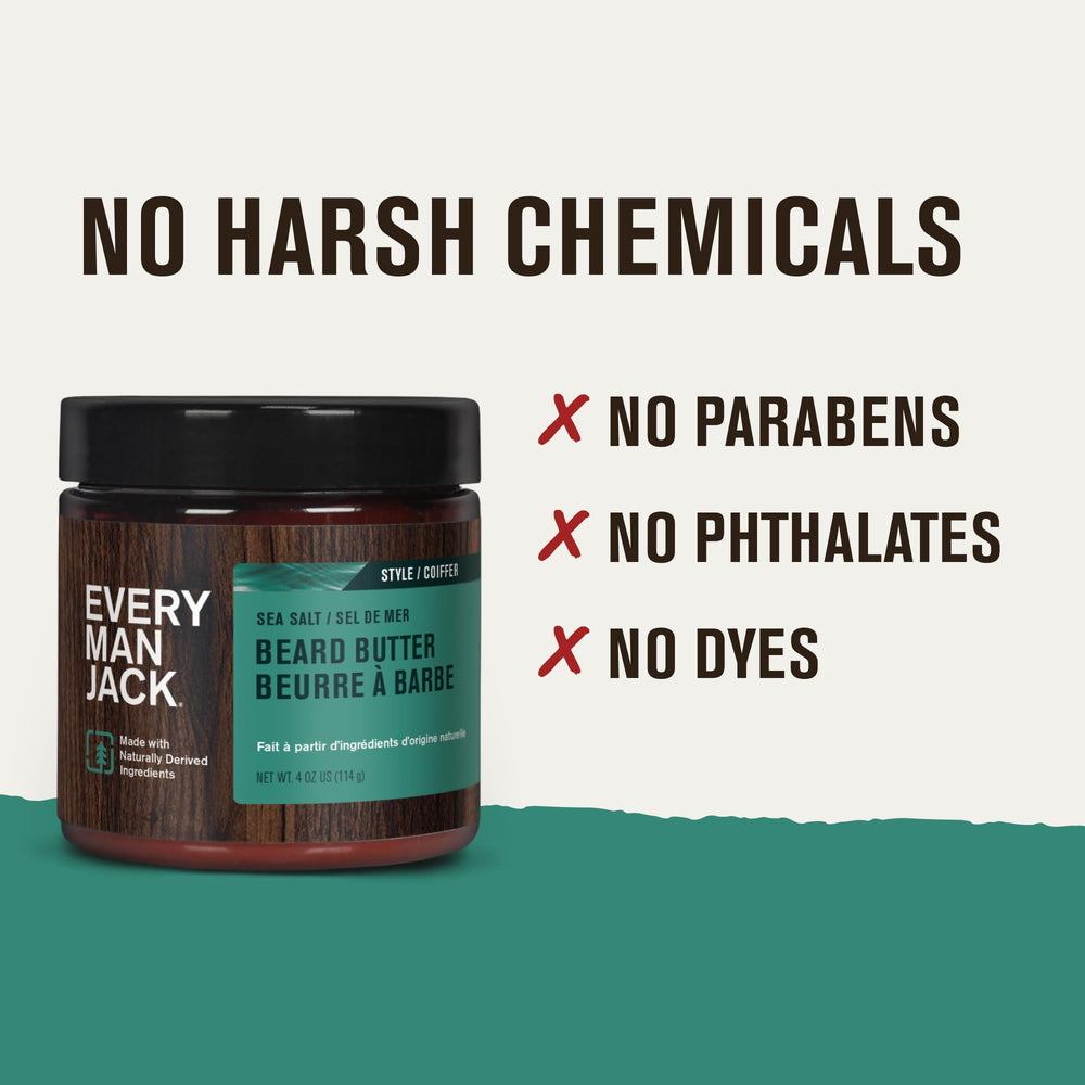 Every Man Jack vegan, paraben-free beard butter texture close-up