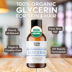 Everyday Beauty organic glycerin jar demonstrates vegan, cruelty-free moisturization for hair and body