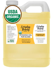 Everyday Beauty Organic Vitamin E Oil 32oz bottle for skin hydration