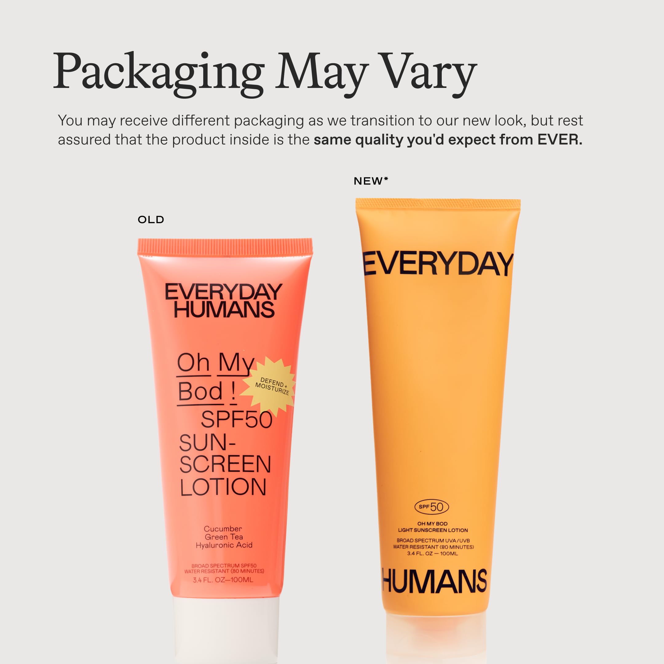 Everyday Humans Oh My Bod SPF50 lotion with no white cast for invisible finish