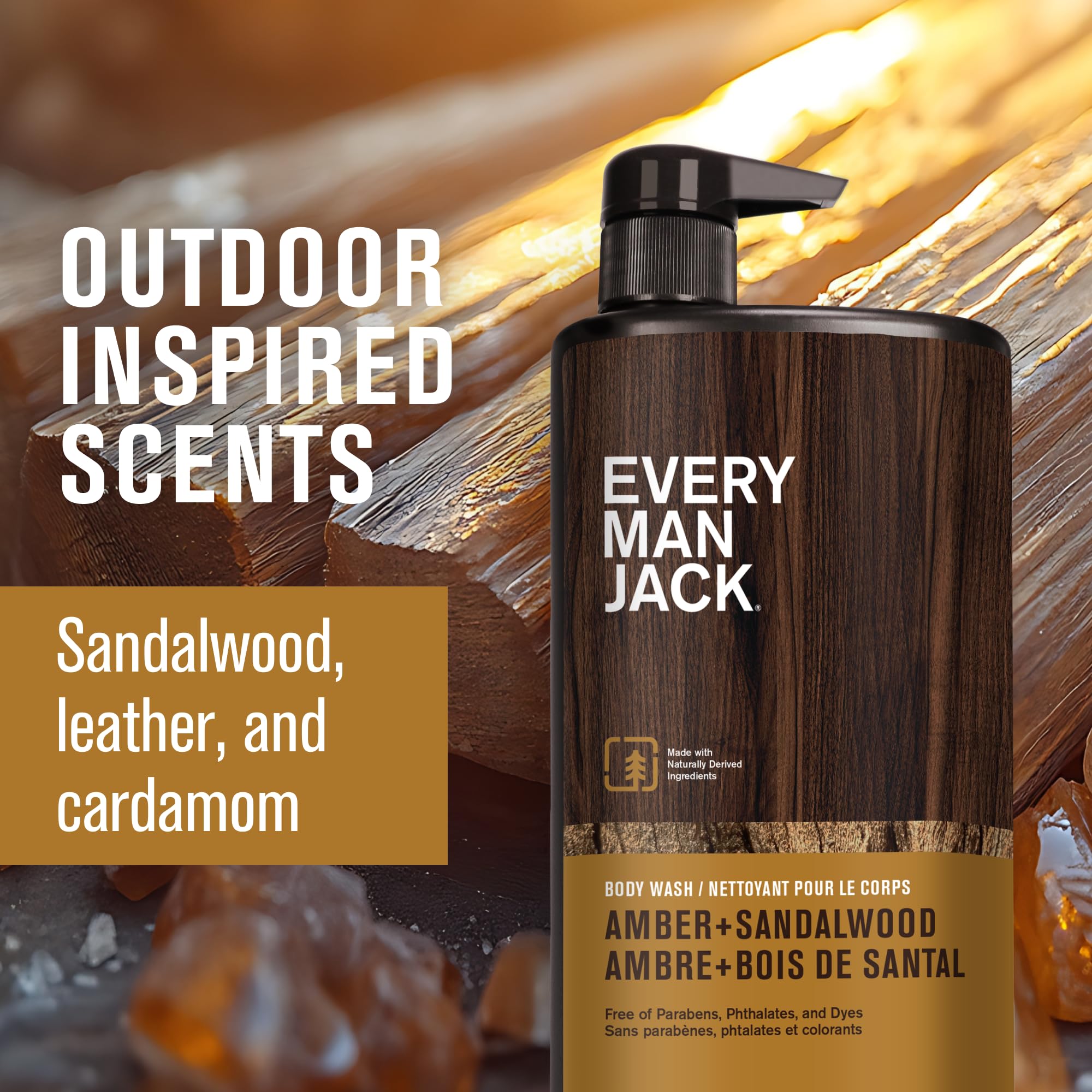 Every Man Jack Nourishing Amber + Sandalwood lather-shot captures rich foam for all skin types