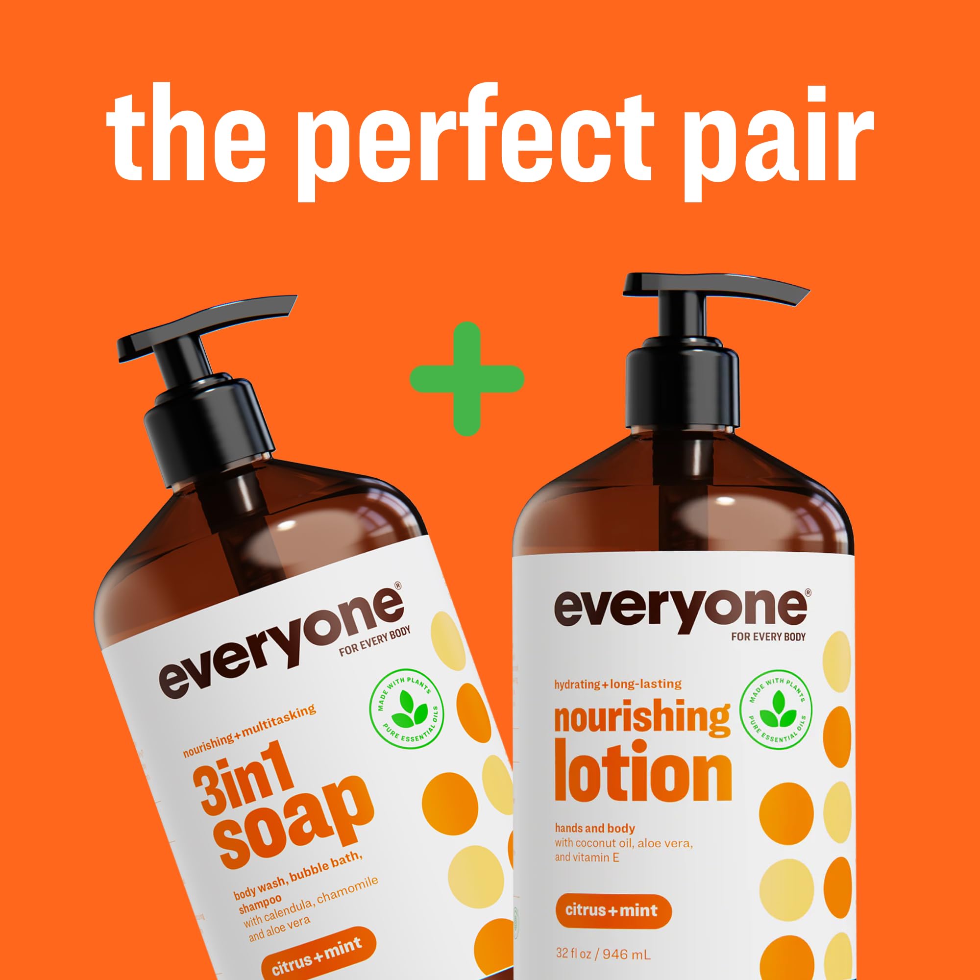 Everyone 3-in-1 Soap Citrus Mint packaging—100% recycled bottle supports sustainability.