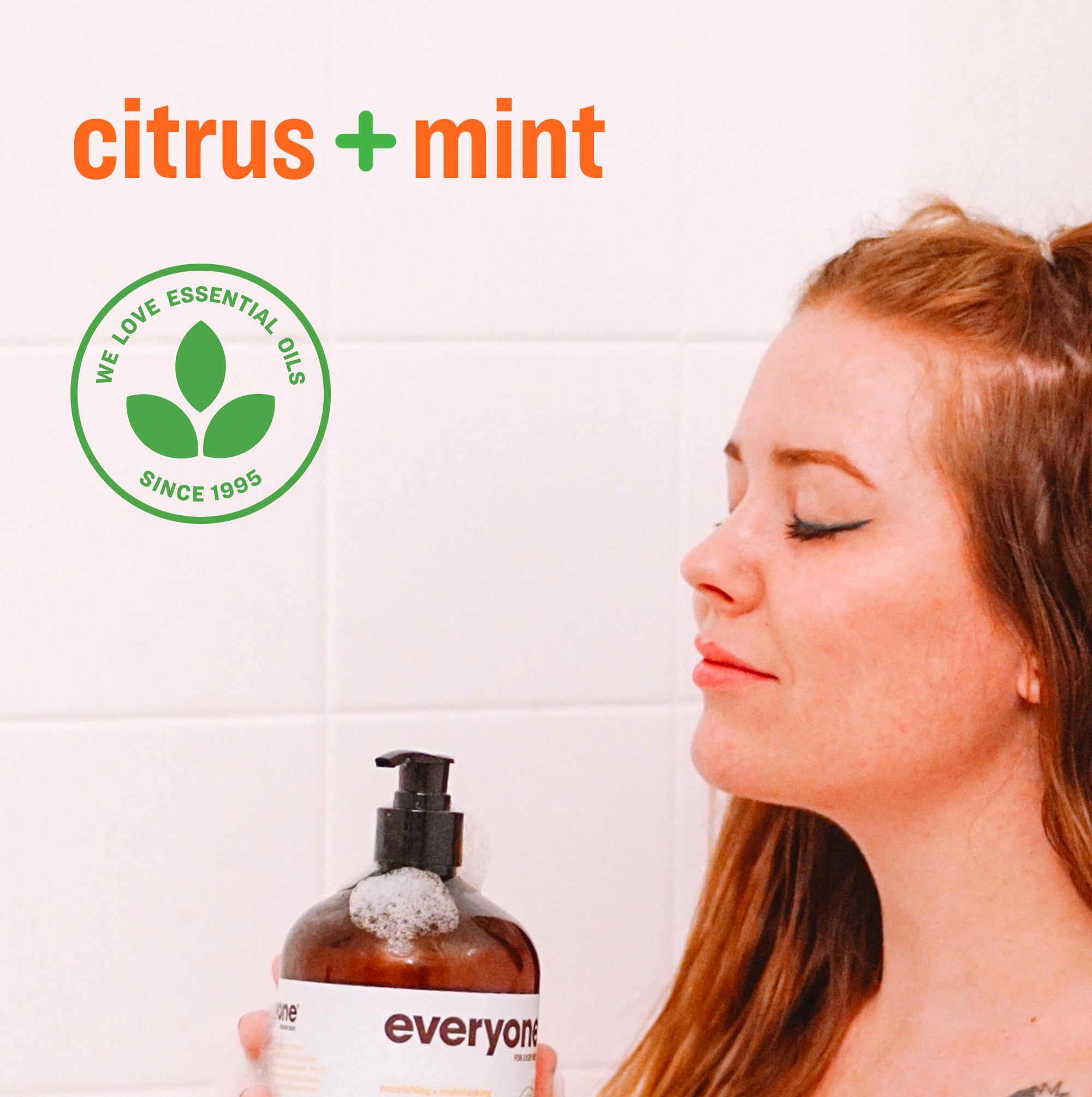 Everyone 3-in-1 Soap Citrus Mint pour—streamlined daily cleanse in the shower.