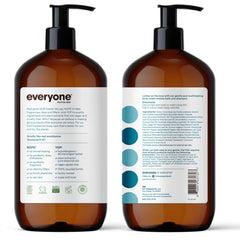 Everyone for Every Body Pacific Eucalyptus lather demonstrates rich, airy foam for hands and body.