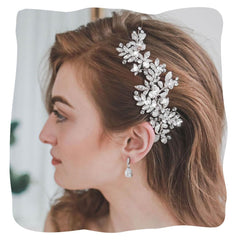EVILD wedding hair clips close-up showing silver rhinestones for bridal sparkle