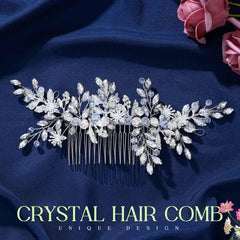 EVILD bridal headpiece side view with clear crystals and beads