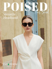 EVITA PERONI acetate headband close-up shows glossy smooth surface for comfortable wear.