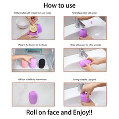 Evmliy Ice Roller used around the eye area for gentle de-puffing and soothing relief.
