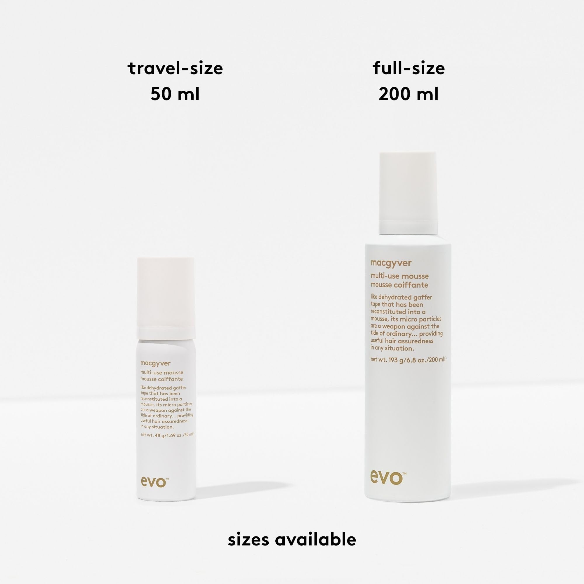 Brush-out finish of EVO Macgyver mousse leaves no residue