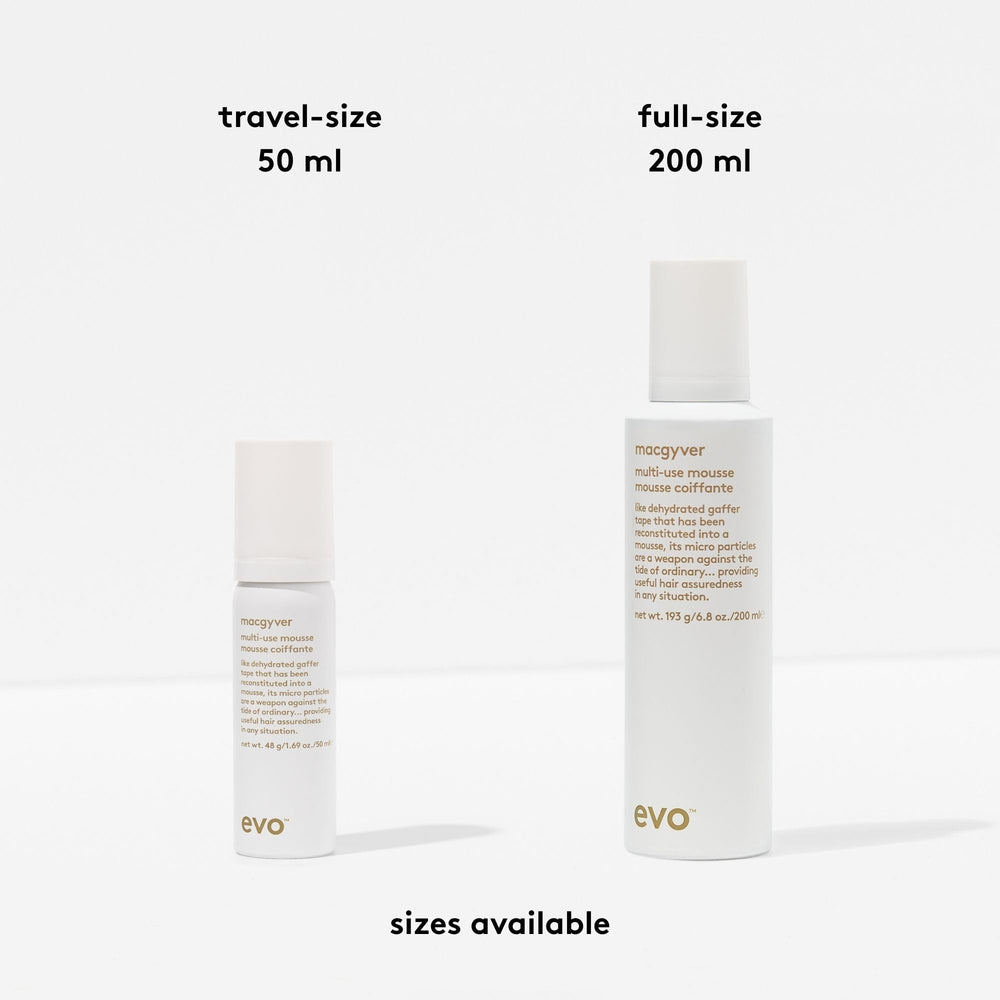 Brush-out finish of EVO Macgyver mousse leaves no residue