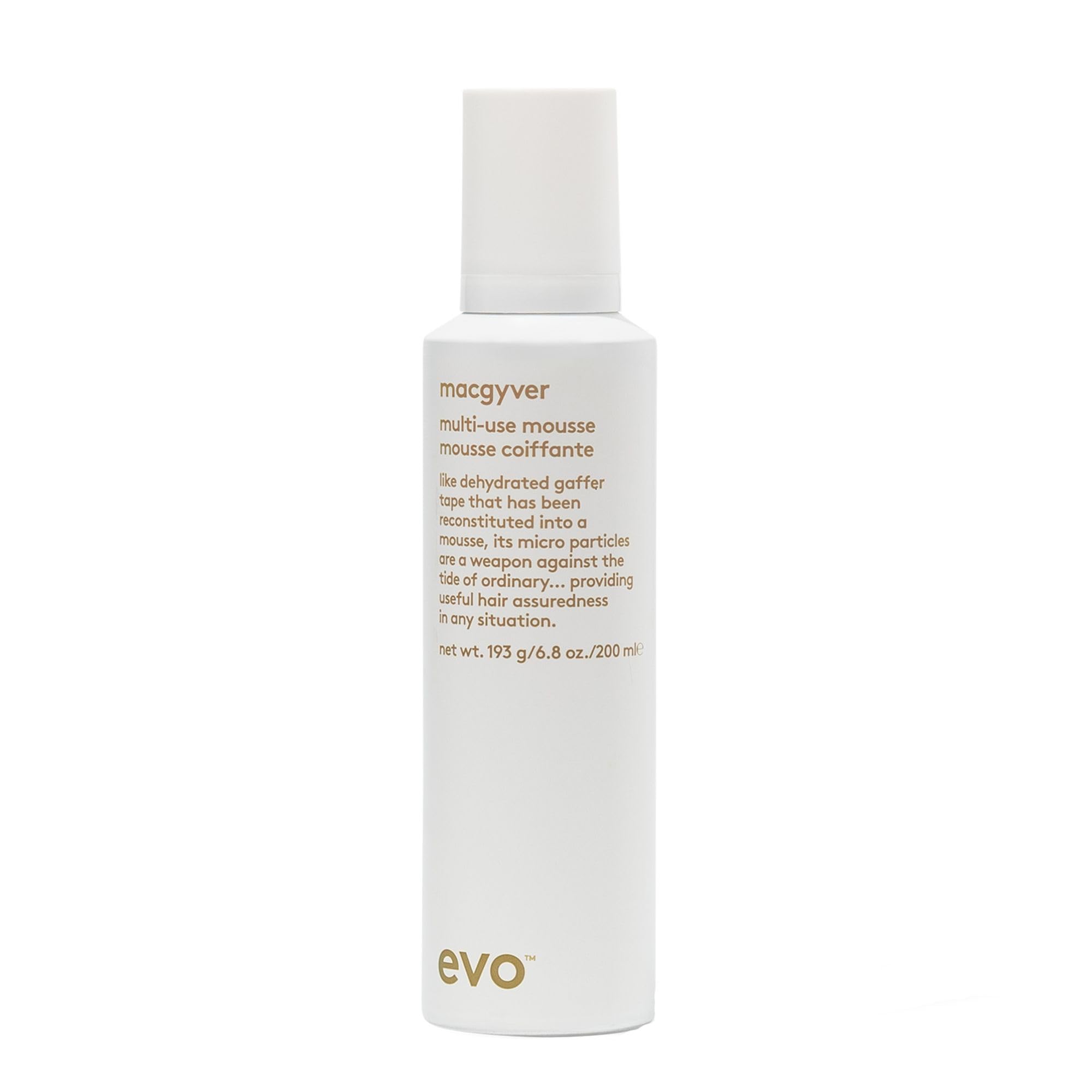 EVO Macgyver mousse on damp hair for flexible volume