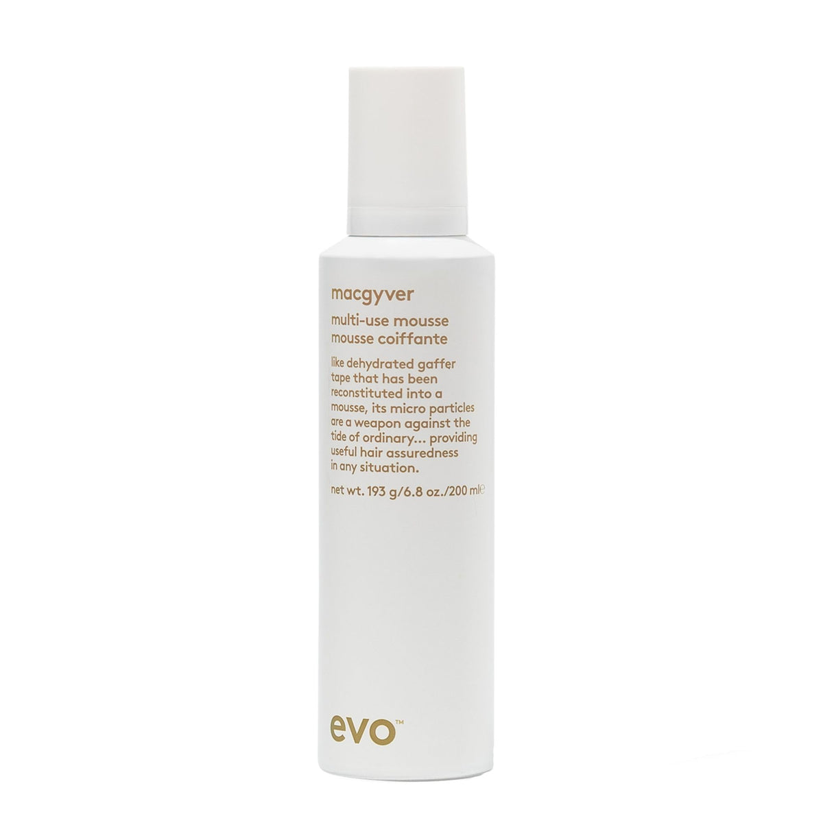 EVO Macgyver mousse on damp hair for flexible volume