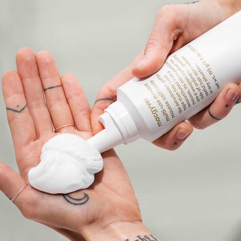 EVO Macgyver mousse defines texture and separation in hair