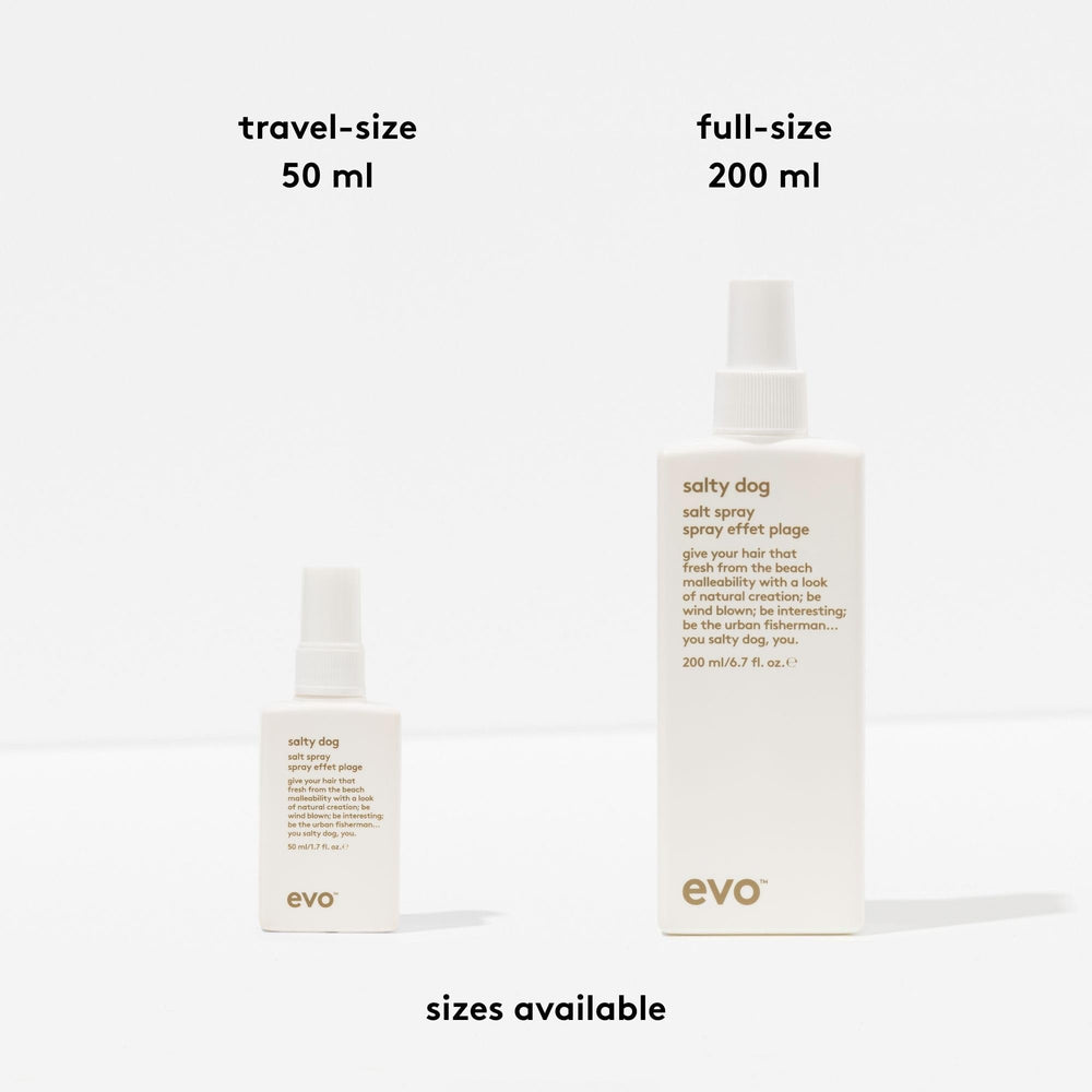EVO Salty Dog Salt Spray provides a matte finish on various hair types.