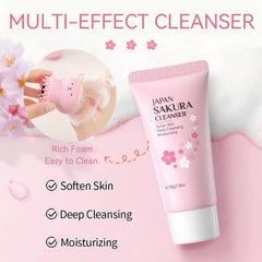 Evolvique Sakura face wash tube for refreshing cleansing on busy days.