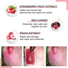 evpct color-changing lipstick strawberry highlights vibrant tint with hydrating care.