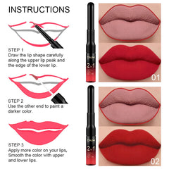 evpct dual-ended lip liner and liquid lipstick delivers precise lip lining and smooth filling.