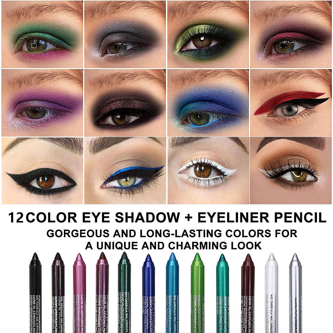 evpct light blue shimmer eyeliner pencil closeup showing bright color for fresh daytime makeup.