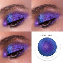evpct Royal Blue Purple Duochrome palette application angled shows smooth lid glide.