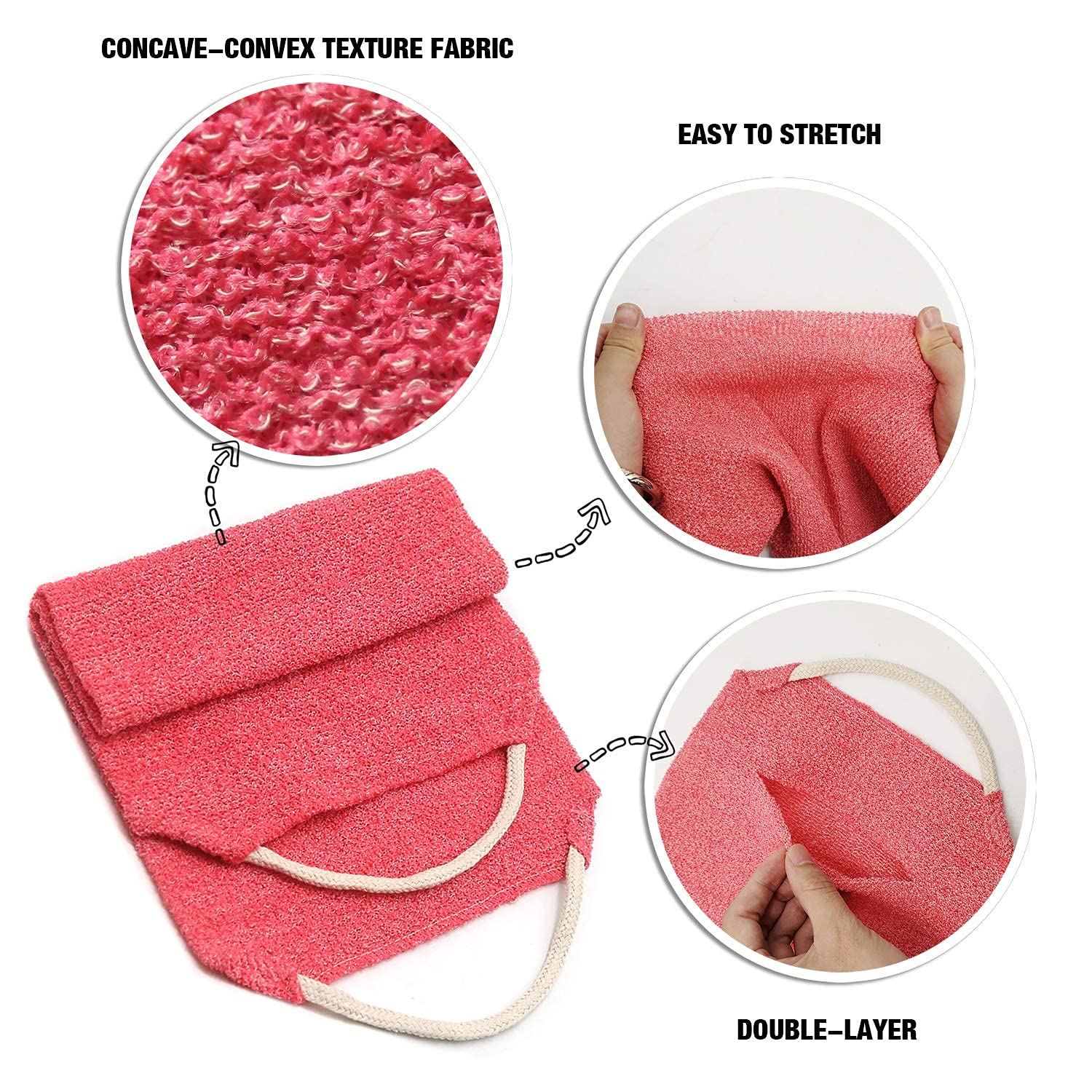 Evridwear back scrubber with double handles offers secure grip during vigorous scrubbing