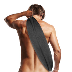 Evridwear exfoliating back scrubber with two handles front view for easy reach