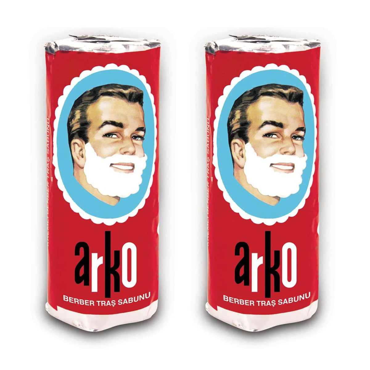 EVYAP Arko shaving cream stick 2-pack closeup for smooth blade glide.