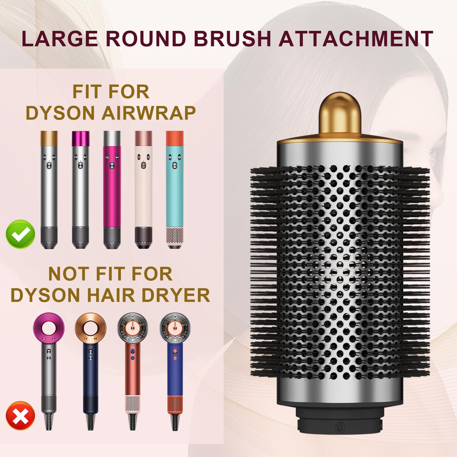 Ewigpower large round brush for Dyson Airwrap creates fluffy, bouncy curls