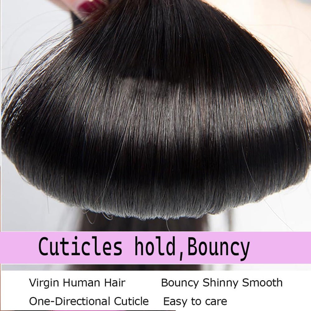 EWOSS 12A Brazilian virgin hair straight texture close-up showing smooth ends