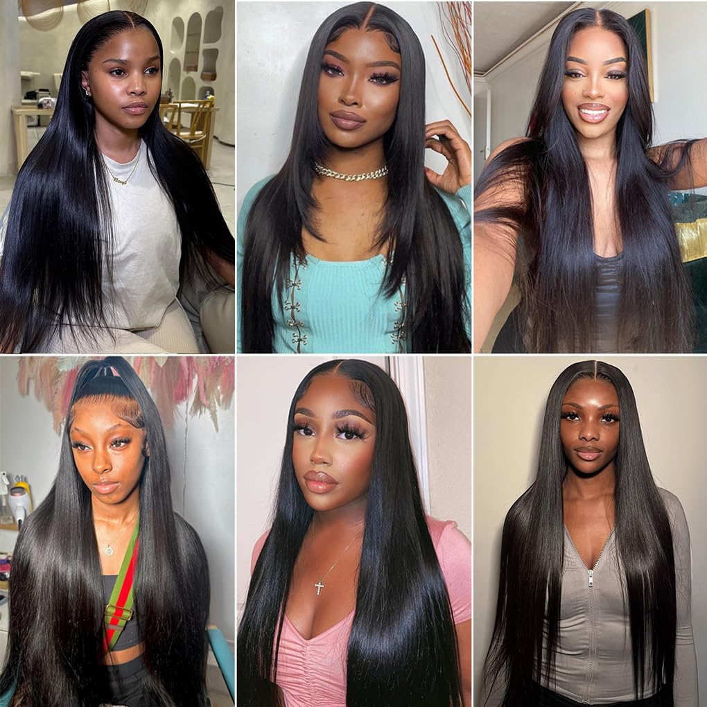 EWOSS natural black shine on straight bundles for everyday wear