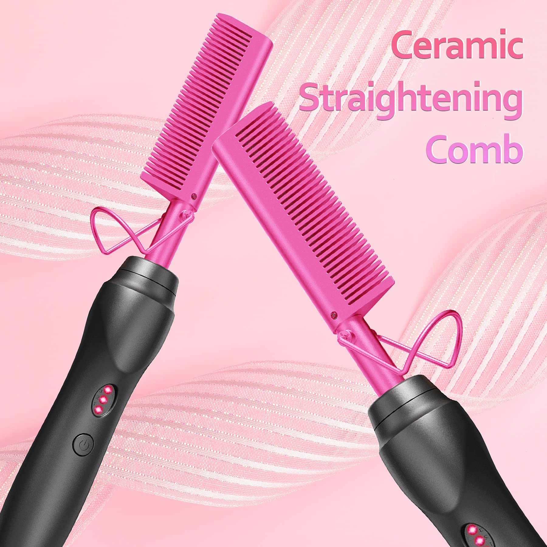 EWSNM hot comb sleek handle provides comfortable grip for precise styling.